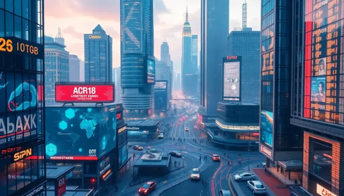 A cityscape blending real and virtual elements, depicting the metaverse's impact on professional environments.