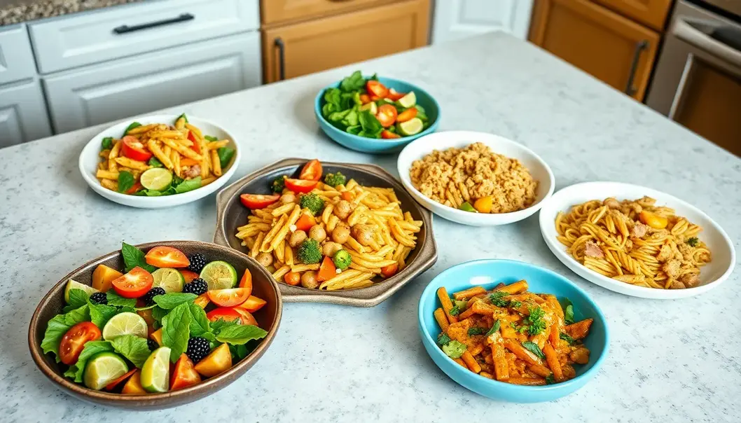 Busy professional organizing meal planning using a tablet.
