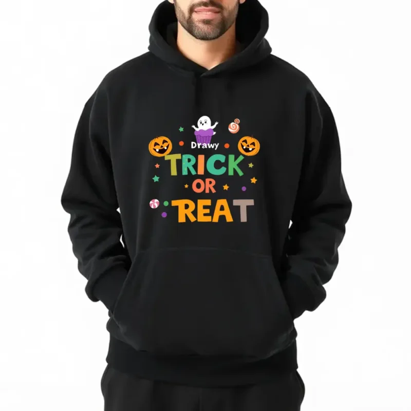 Black Cat Halloween Throw Pillow Cover Hoodie